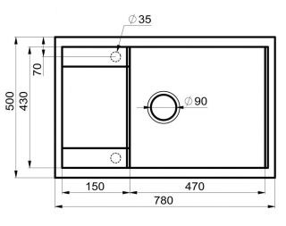 Мойка для кухни Milacio Navarra 78 Cuarzo MC.77052 белый